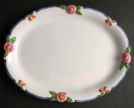 Cottage Rose 16" Oval Serving Platter