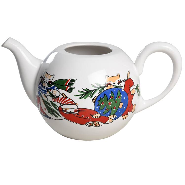 Feline Festivities Teapot No Lid