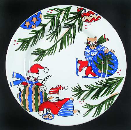 Feline Festivities 12" Chop Plate (Round Platter)