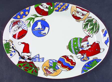 Feline Festivities 15" Oval Serving Platter