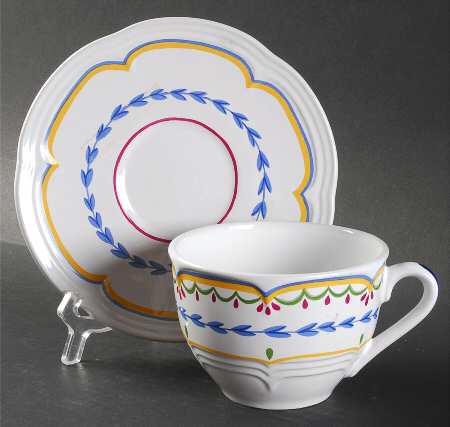Forget Me Not Flat Cup & Saucer Set