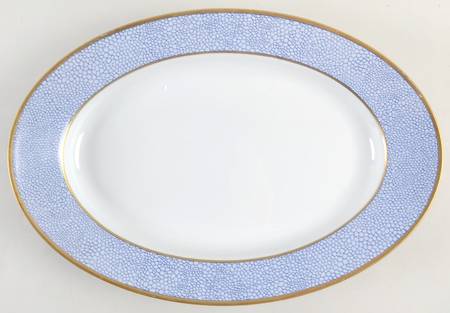 Galuchat Blue 15" Oval Serving Platter