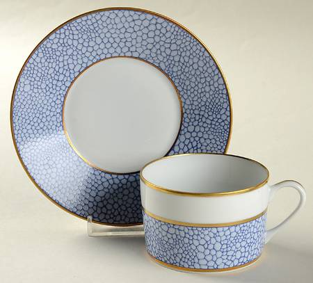 Galuchat Blue Flat Cup & Saucer Set