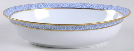 Galuchat Blue 9" Oval Vegetable Bowl