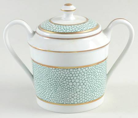 Galuchat Green Sugar Bowl & Lid