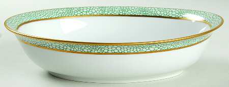 Galuchat Green 9" Oval Vegetable Bowl