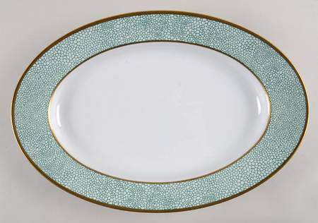 Galuchat Green 15" Oval Serving Platter