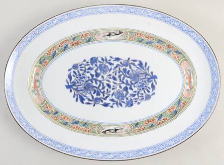 Kan Sou (White Background) 16" Oval Serving Platter