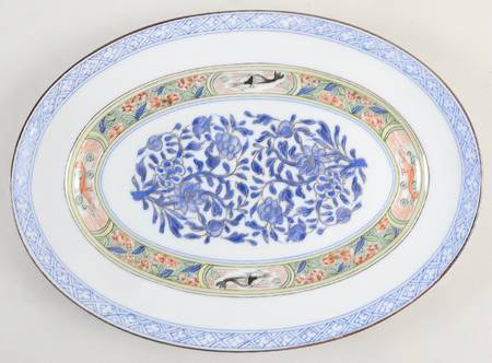 Kan Sou (White Background) 14" Oval Serving Platter
