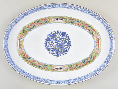 Kan Sou (White Background) 16" Oval Serving Platter