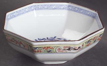 Kan Sou (White Background) 5" Octagonal Serving Bowl by Puiforcat