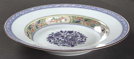 Kan Sou (White Background) Rim Soup Bowl
