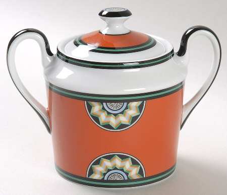 Pompei Red Sugar Bowl & Lid