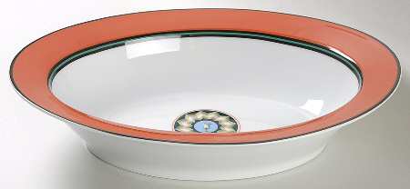 Pompei Red 10" Oval Vegetable Bowl