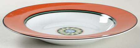 Pompei Red Large Rim Soup Bowl