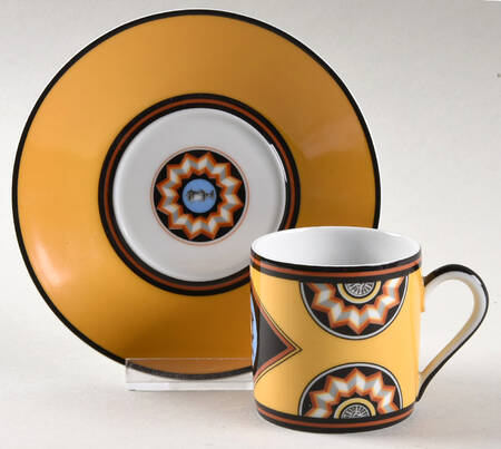 Pompei Yellow Flat Demitasse Cup & Saucer Set