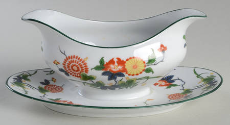 Tan Yu Gravy Boat with Attached Underplate