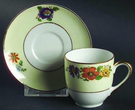 Princess Flat Demitasse Cup & Saucer Set by Porcelain Union