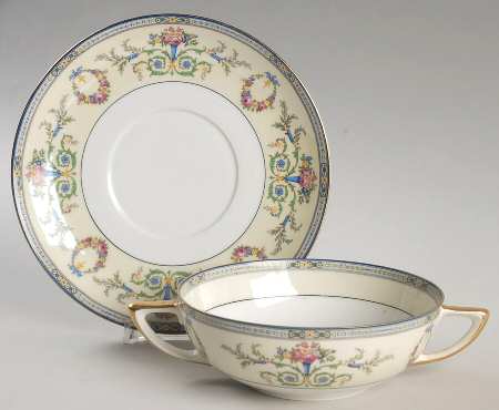 PUN2 Flat Cream Soup Bowl & Saucer Set