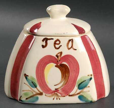Apple Half Size Tea Canister & Lid