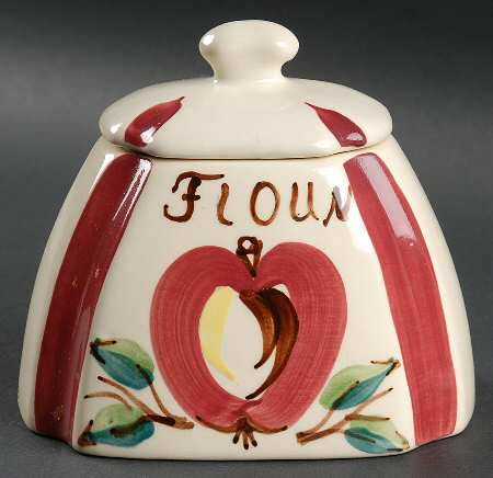 Apple Half Size Flour Canister & Lid