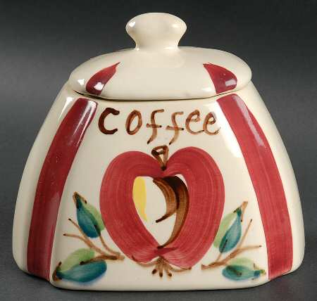 Apple Half Size Coffee Canister & Lid
