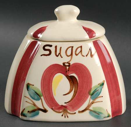Apple Half Size Sugar Canister with Lid