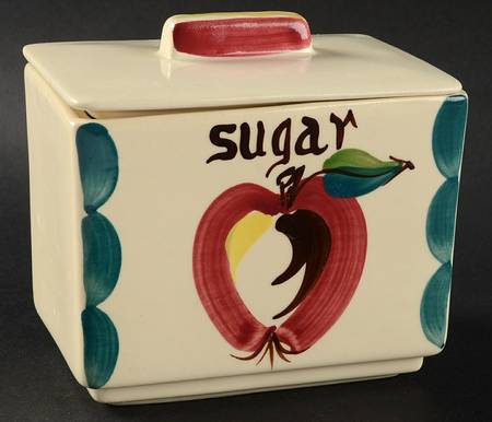 Apple Square Sugar Canister & Lid