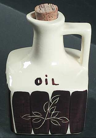Intaglio Brown Handled Oil with Cork Stopper
