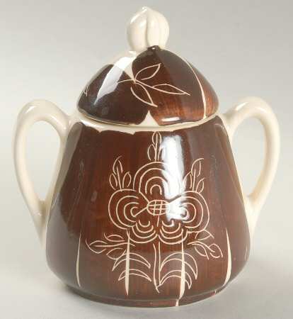 Intaglio Brown Sugar Bowl & Lid
