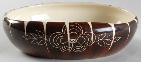 Intaglio Brown 7" Oval Vegetable Bowl