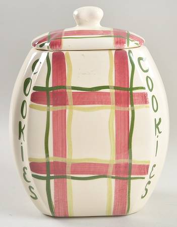 Normandy Plaid Cookie Jar & Lid