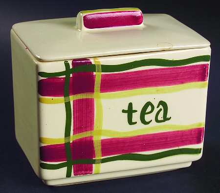 Normandy Plaid Square Tea Canister & Lid