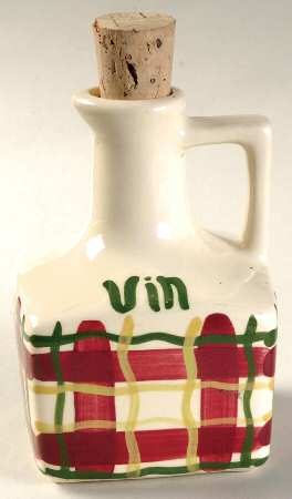 Normandy Plaid Handled Vinegar with Cork Stopper
