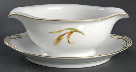 Wheat Gravy Boat with Attached Underplate