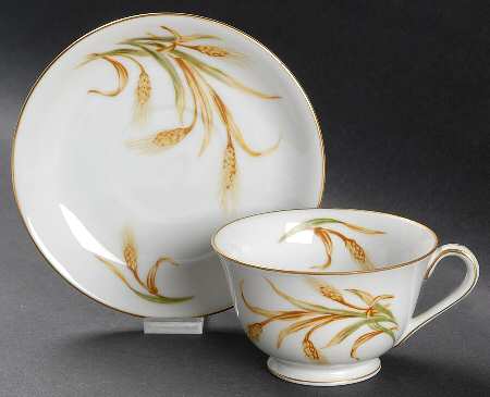 Wheat Footed Cup & Saucer Set