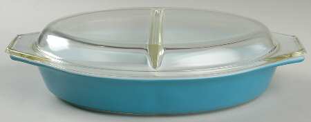 Blue 12" Oval Covered Divided Vegetable (ODV12 Base)