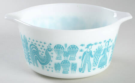 Butterprint Turquoise 1 Qt Round Casserole No Lid