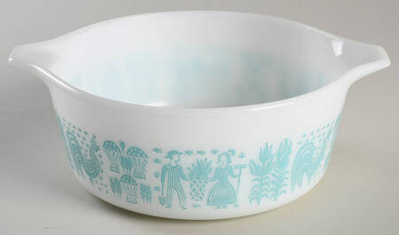 Butterprint Turquoise 1.50 Pt Round Casserole No Lid