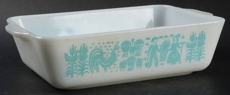 Butterprint Turquoise Large Refrigerator Jar No Lid by Pyrex