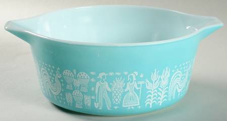 Butterprint Turquoise 2.5 Qt Round Casserole No Lid