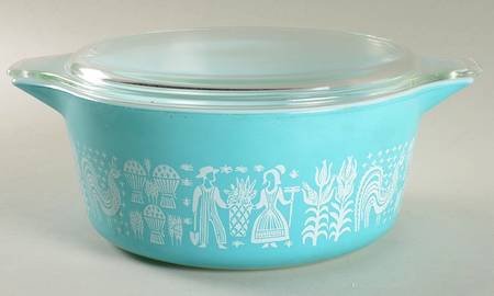 Butterprint Turquoise 2.5 Qt Round Covered Casserole