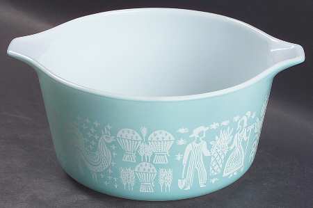 Butterprint Turquoise 1 Qt Round Casserole No Lid