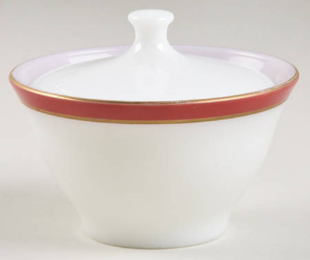 Maroon Gold Sugar Bowl & Lid
