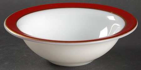 Maroon Gold Rim Cereal Bowl