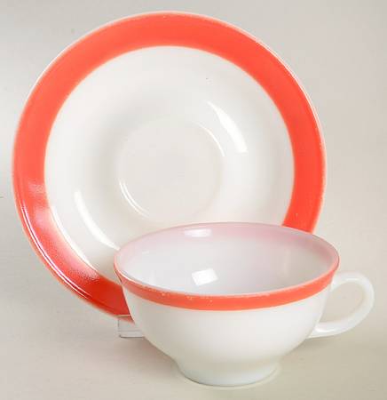 Red Flat Cup & Saucer Set