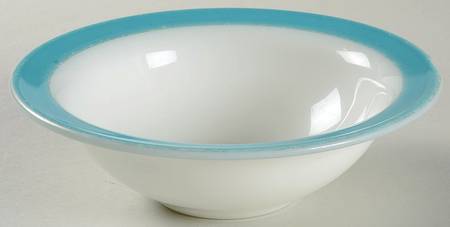 Turquoise Rim Cereal Bowl
