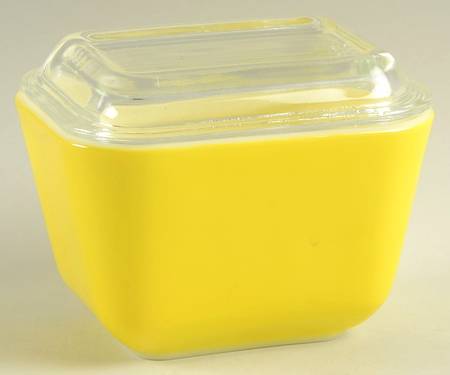 Yellow (Light Pale) Small Refrigerator Jar & Lid