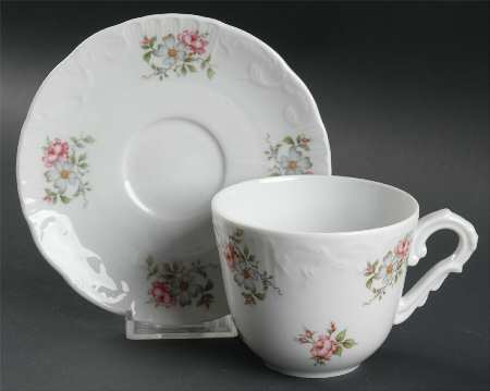 Rose Garden Flat Cup & Saucer Set