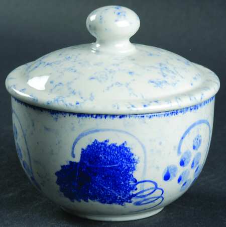 Blue Vine Sugar Bowl & Lid